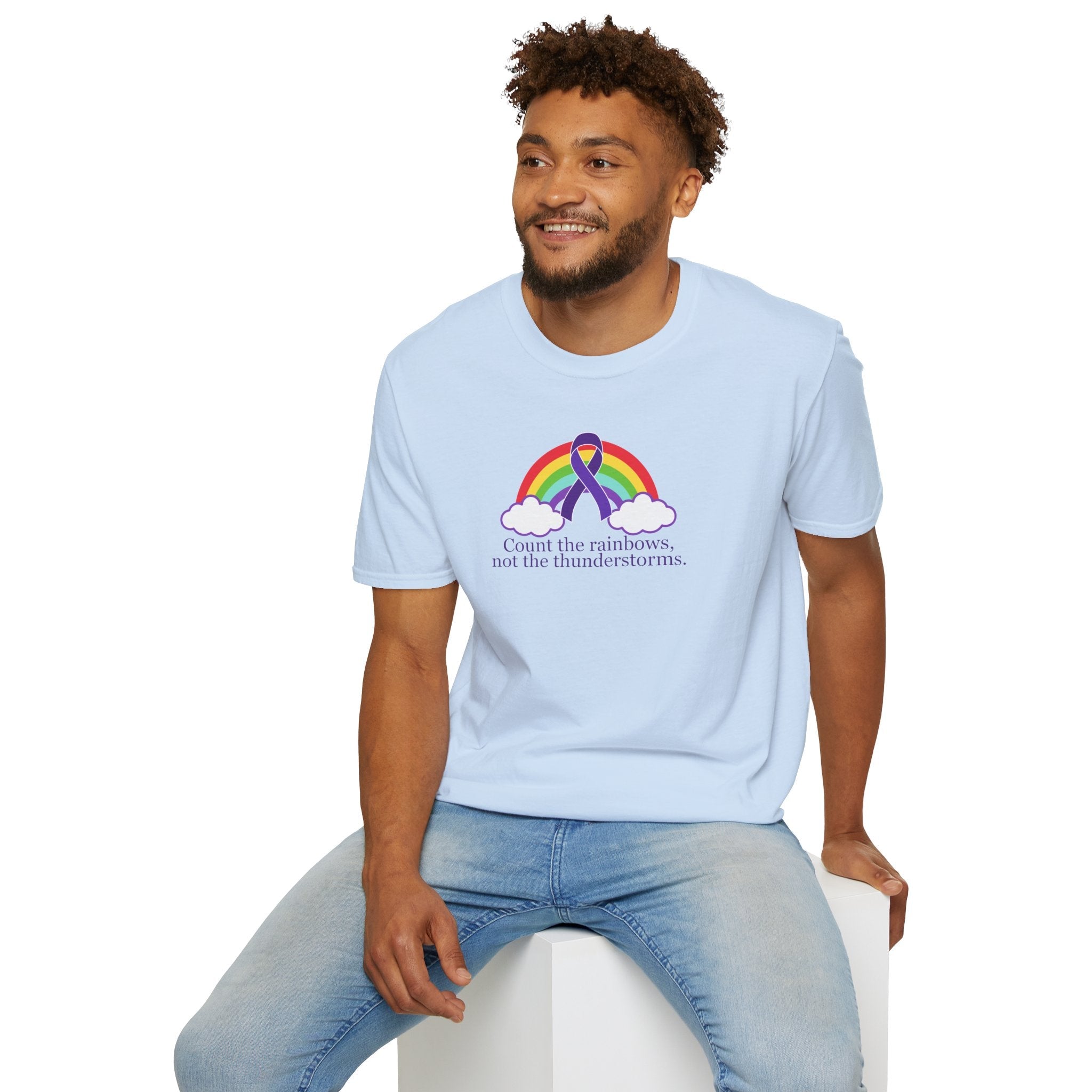 Unisex Softstyle T-Shirt - 'Count the Rainbows' Inspirational Tee - Clothing, T-shirts - EpiAl's Shop