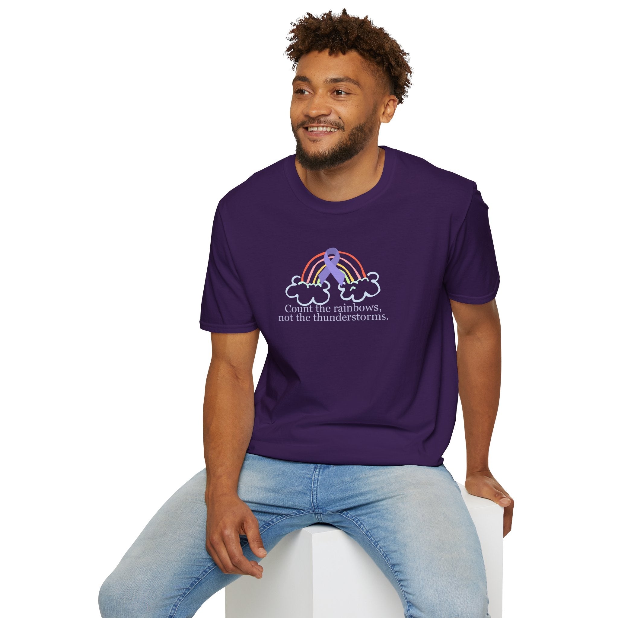 Unisex Softstyle T-Shirt - 'Count the Rainbows' Inspirational Tee - Clothing, T-shirts - EpiAl's Shop