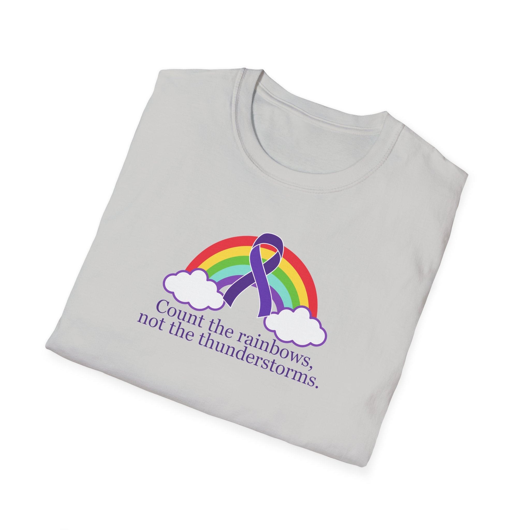 Unisex Softstyle T-Shirt - 'Count the Rainbows' Inspirational Tee - Clothing, T-shirts - EpiAl's Shop