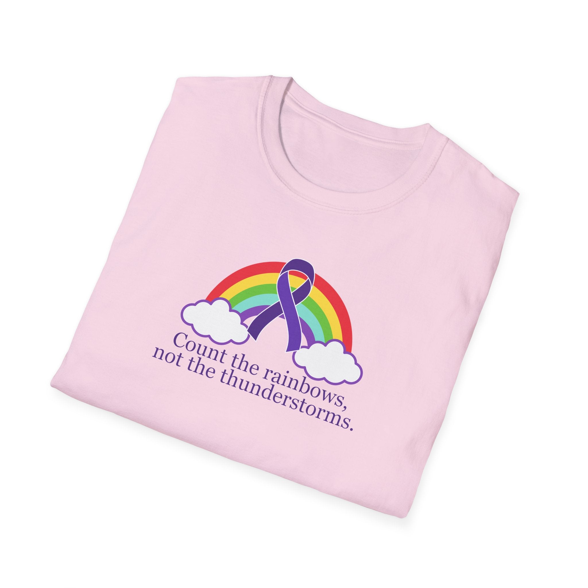 Unisex Softstyle T-Shirt - 'Count the Rainbows' Inspirational Tee - Clothing, T-shirts - EpiAl's Shop