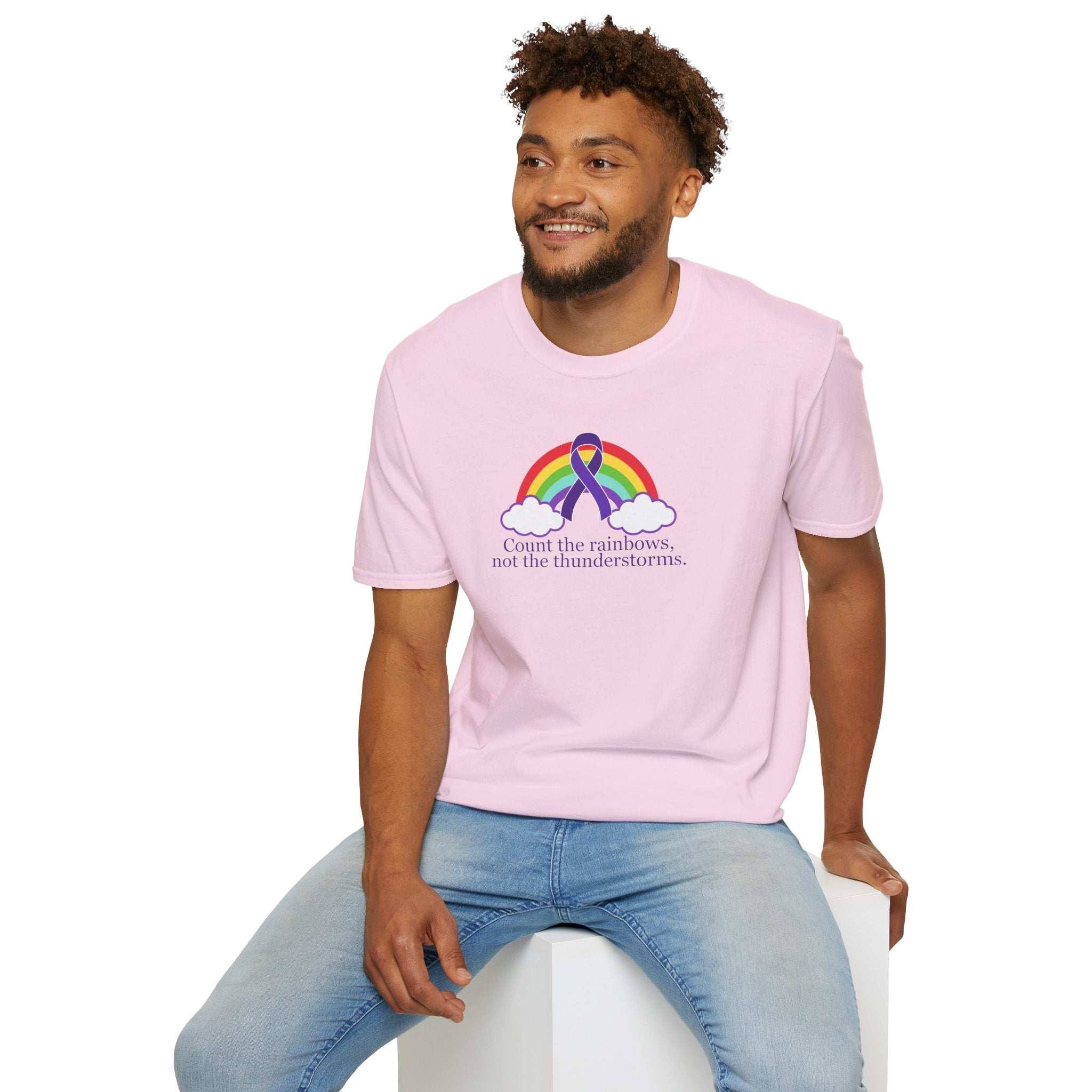 Unisex Softstyle T-Shirt - 'Count the Rainbows' Inspirational Tee - Clothing, T-shirts - EpiAl's Shop