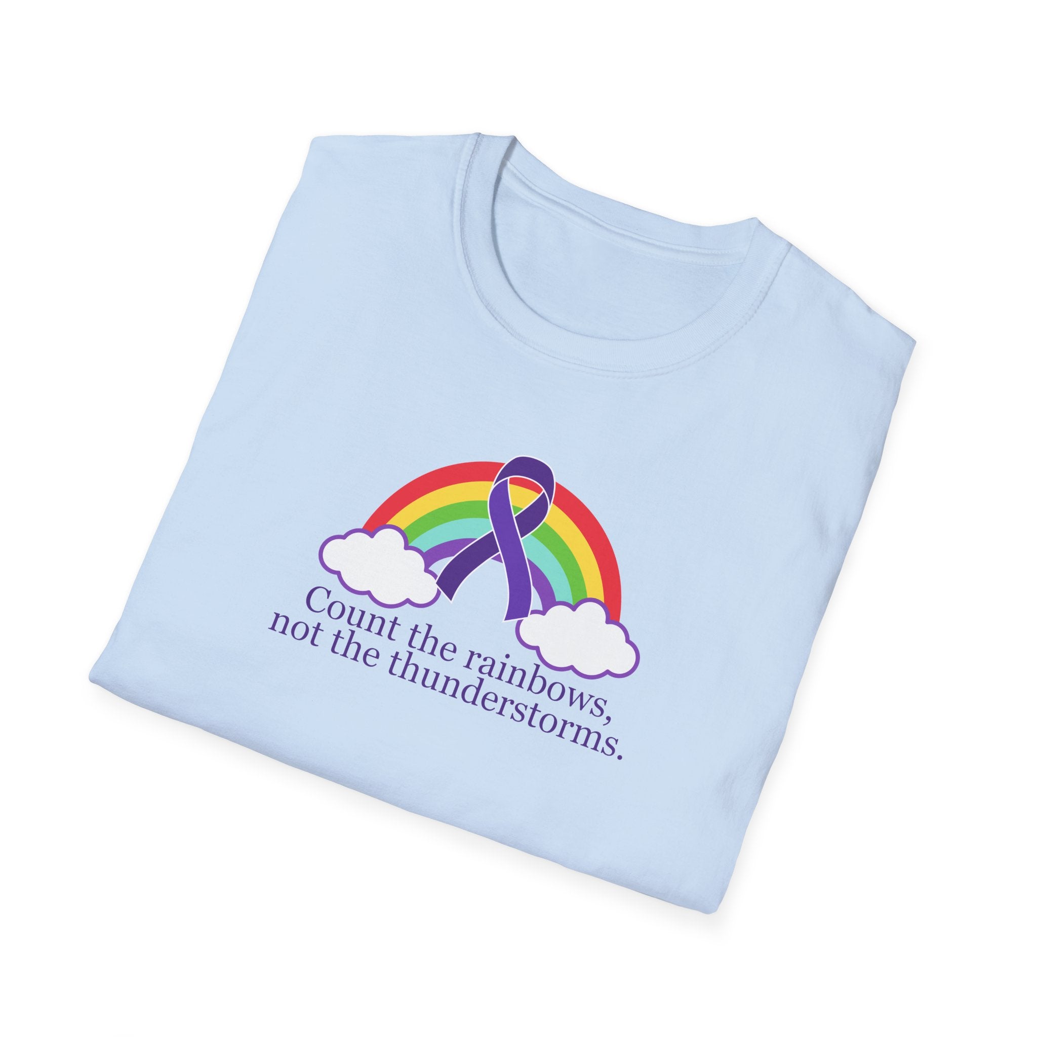 Unisex Softstyle T-Shirt - 'Count the Rainbows' Inspirational Tee - Clothing, T-shirts - EpiAl's Shop