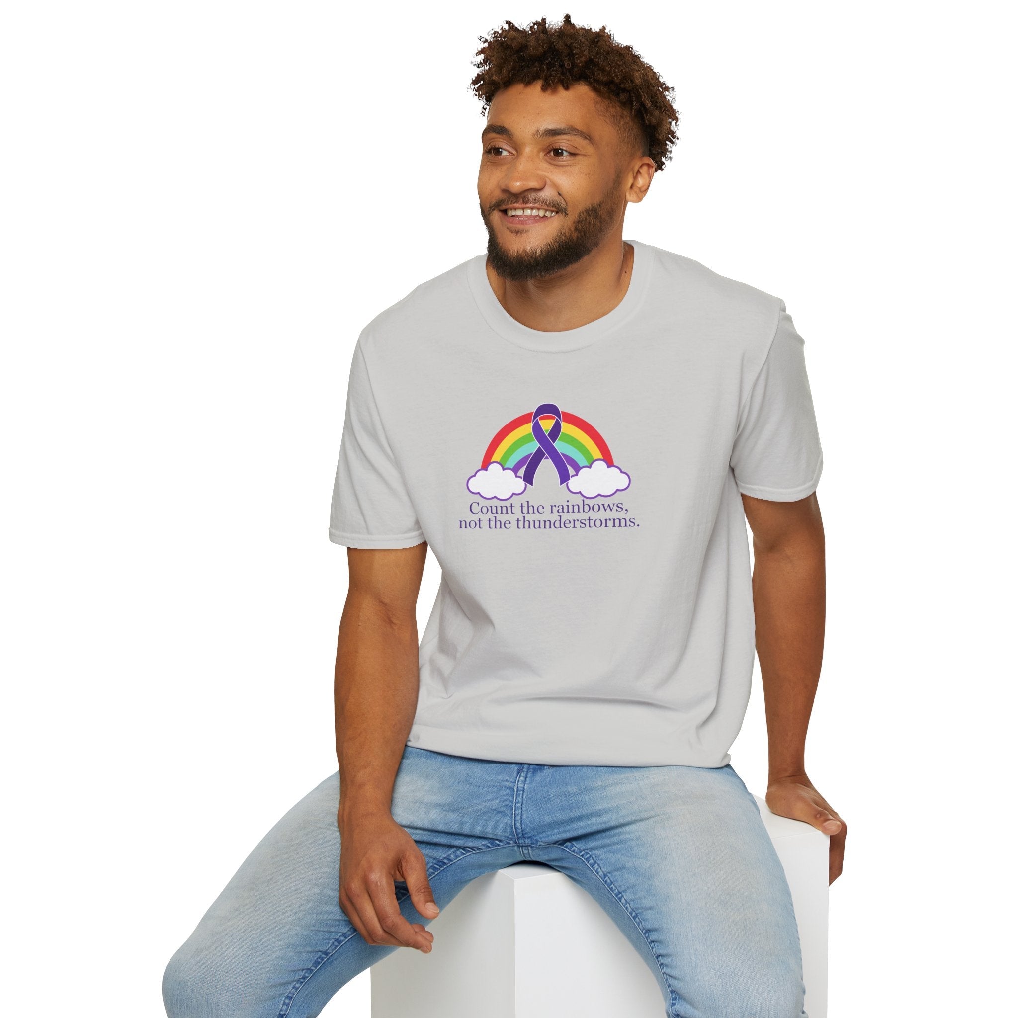 Unisex Softstyle T-Shirt - 'Count the Rainbows' Inspirational Tee - Clothing, T-shirts - EpiAl's Shop