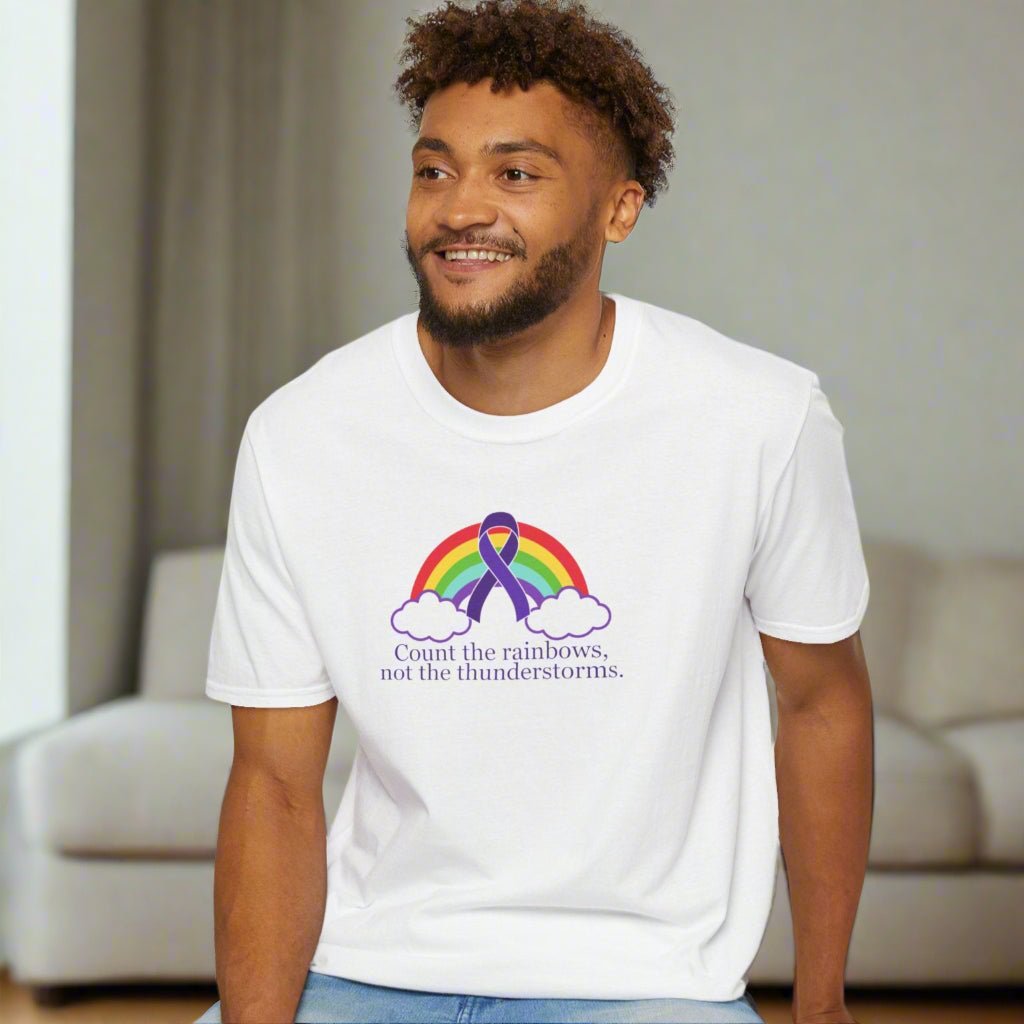 Unisex Softstyle T-Shirt - 'Count the Rainbows' Inspirational Tee - Clothing, T-shirts - EpiAl's Shop