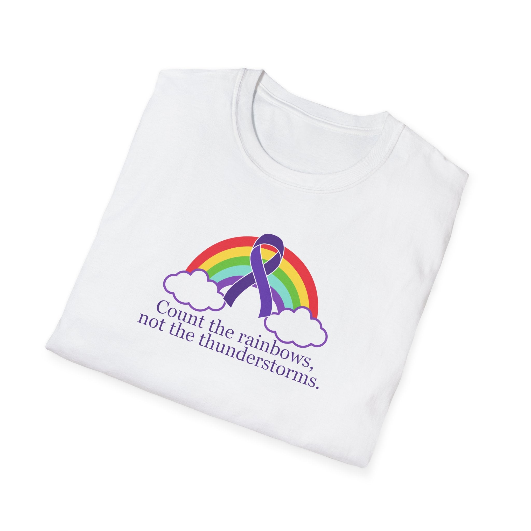 Unisex Softstyle T-Shirt - 'Count the Rainbows' Inspirational Tee - Clothing, T-shirts - EpiAl's Shop