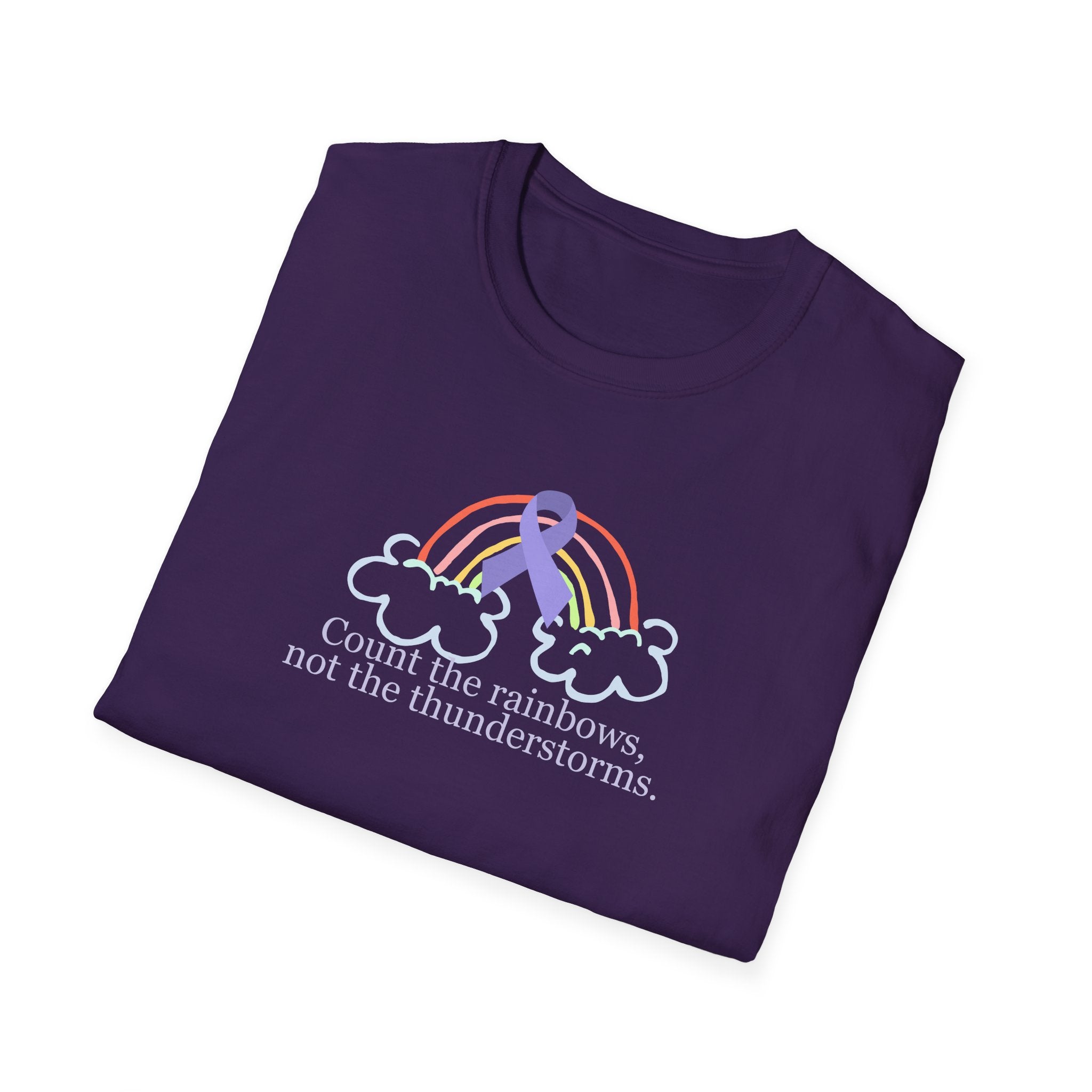 Unisex Softstyle T-Shirt - 'Count the Rainbows' Inspirational Tee - Clothing, T-shirts - EpiAl's Shop