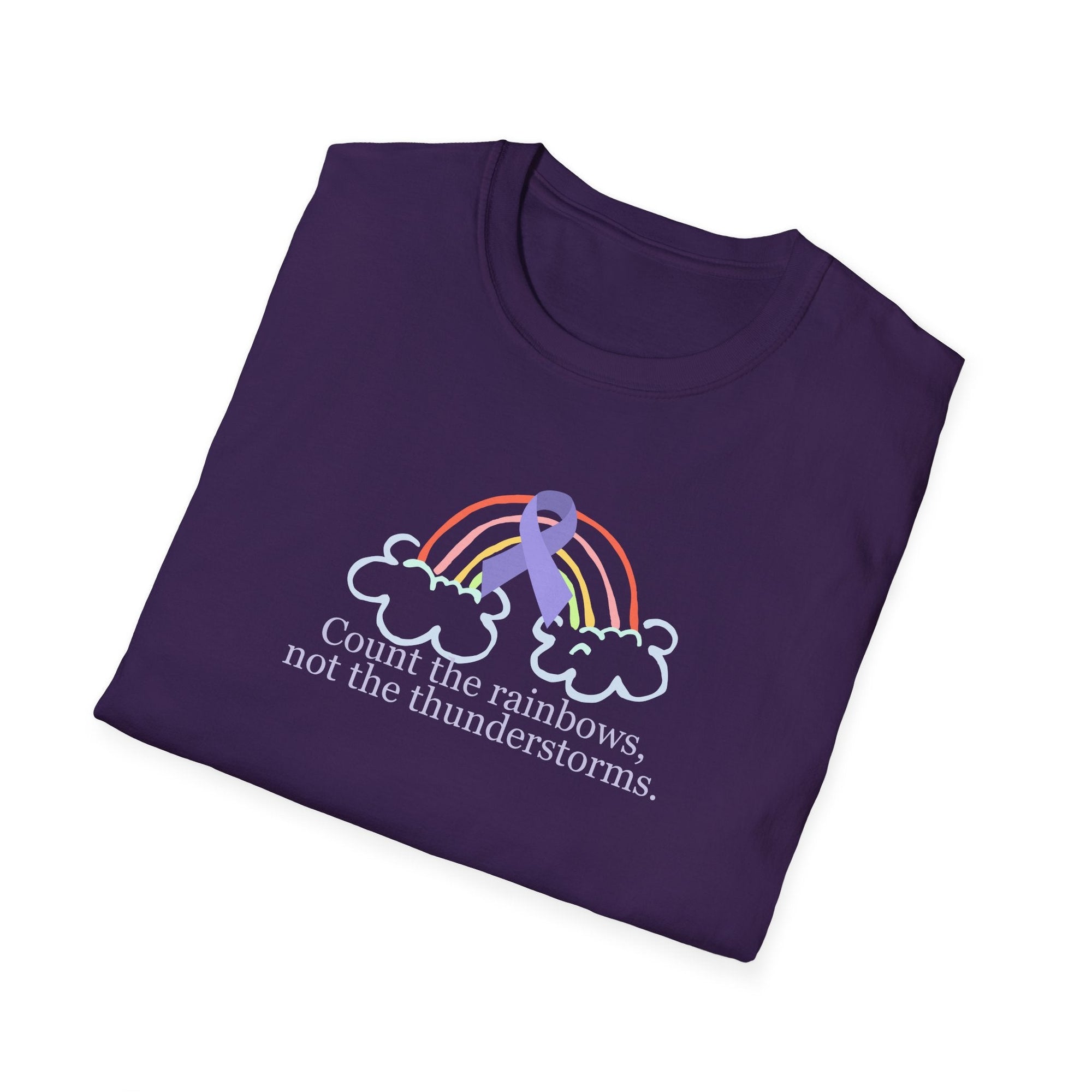 Unisex Softstyle T-Shirt - 'Count the Rainbows' Inspirational Tee - Clothing, T-shirts - EpiAl's Shop