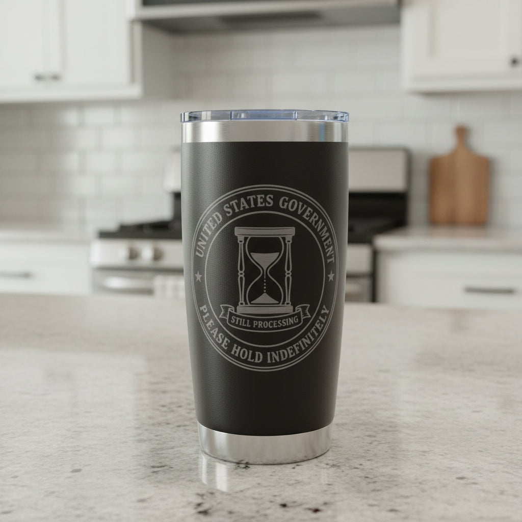 United States Government “Please Hold Indefinitely” Engraved 20oz Tumbler - Drinkware, Tumblers & Travel Mugs - EpiAl's Shop