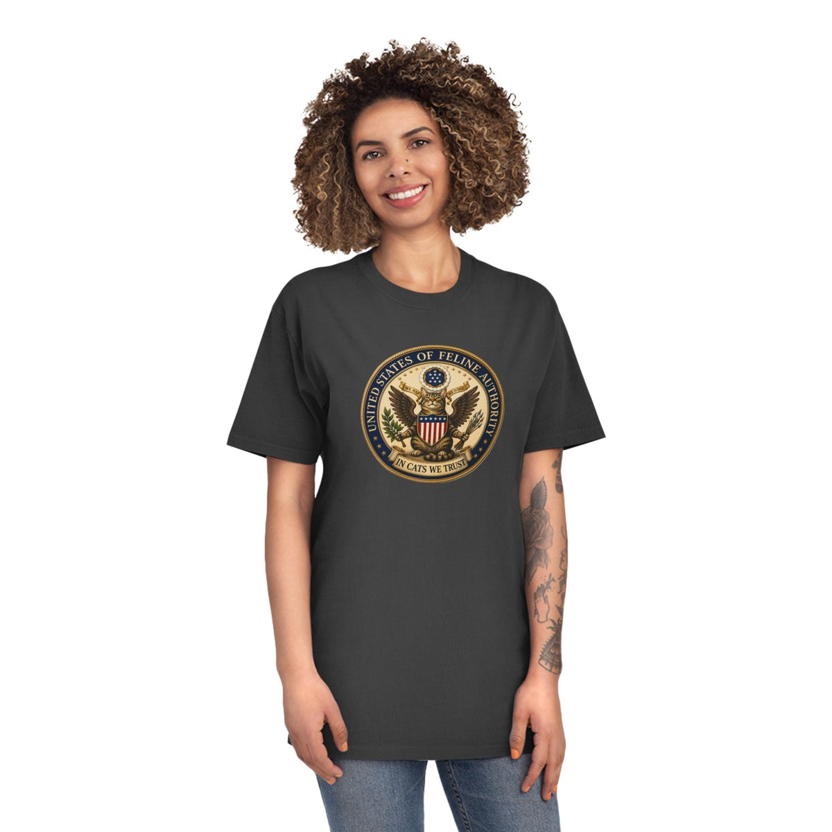 United States Of Feline Authority Vintage Seal Cat Tee - Clothing, Unisex, T-Shirts - EpiAl's Shop