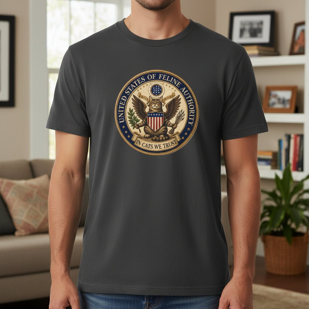 United States Of Feline Authority Vintage Seal Cat Tee - Clothing, Unisex, T-Shirts - EpiAl's Shop