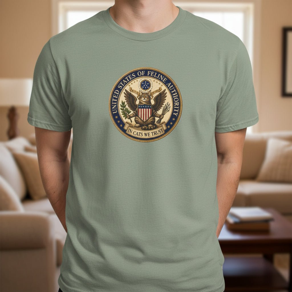 United States Of Feline Authority Vintage Seal Cat Tee - Clothing, Unisex, T-Shirts - EpiAl's Shop