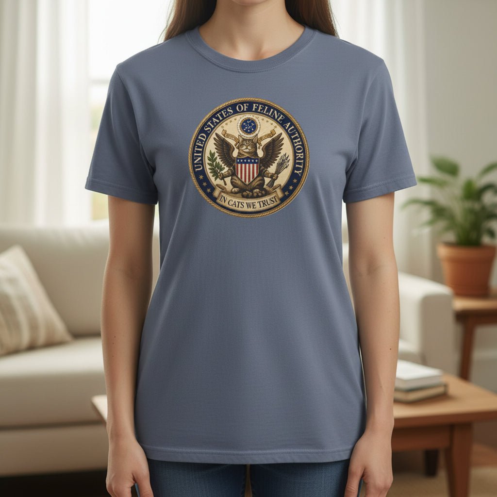 United States Of Feline Authority Vintage Seal Cat Tee - Clothing, Unisex, T-Shirts - EpiAl's Shop