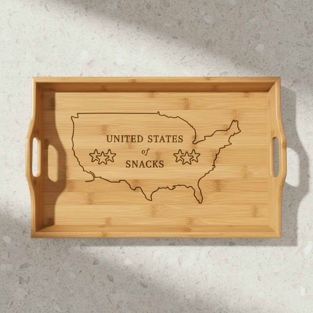 United States of Snacks Bamboo Serving Tray — Official Snack Territory Edition - Boards & Trays, Serving - EpiAl's Shop