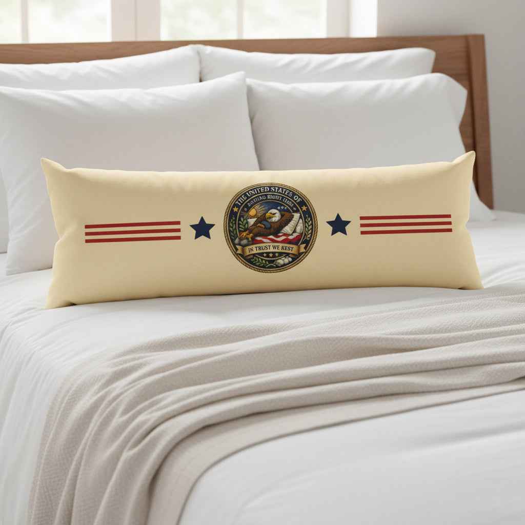 United States of Staying Right Here Body Pillow – “In Trust We Rest” Long Pillow (20×54) - Decor, Pillows, Body - EpiAl's Shop