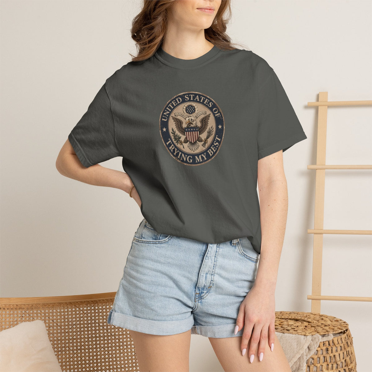United States of Trying My Best Garment-Dyed T-Shirt - Clothing, Unisex, T-Shirts - EpiAl's Shop