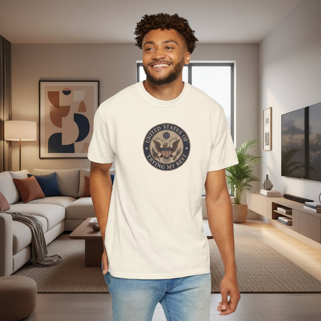 United States of Trying My Best Garment-Dyed T-Shirt - Clothing, Unisex, T-Shirts - EpiAl's Shop