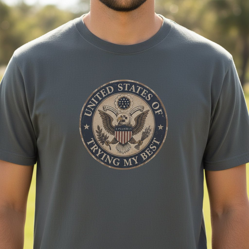 United States of Trying My Best Garment-Dyed T-Shirt - Clothing, Unisex, T-Shirts - EpiAl's Shop