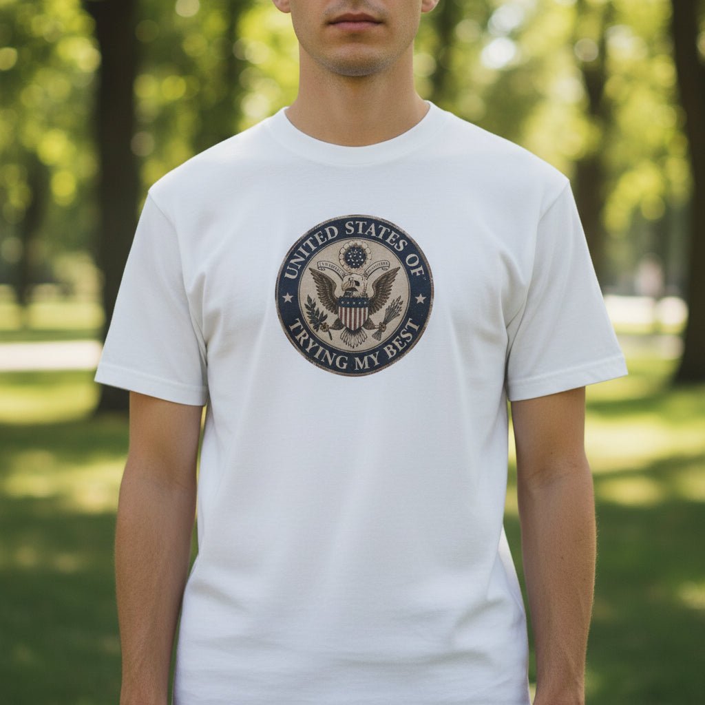 United States of Trying My Best Garment-Dyed T-Shirt - Clothing, Unisex, T-Shirts - EpiAl's Shop