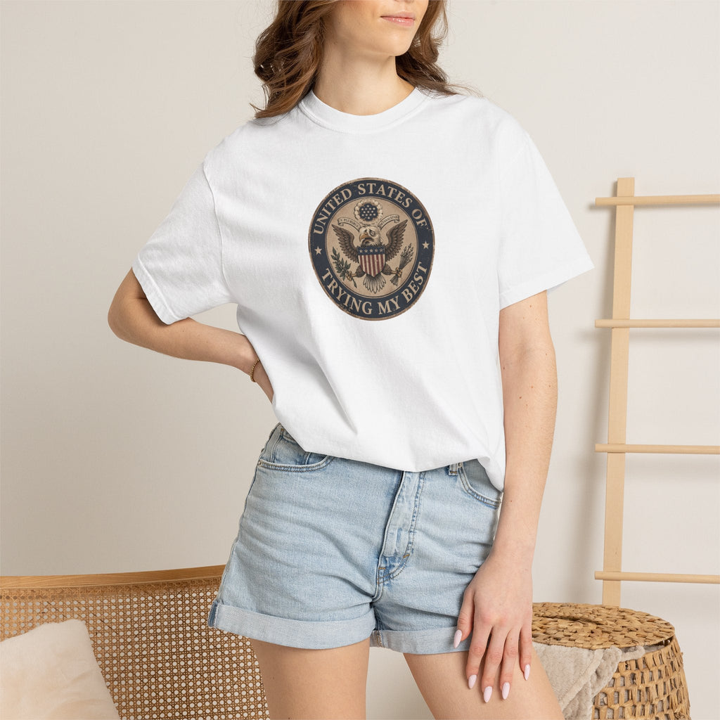 United States of Trying My Best Garment-Dyed T-Shirt - Clothing, Unisex, T-Shirts - EpiAl's Shop
