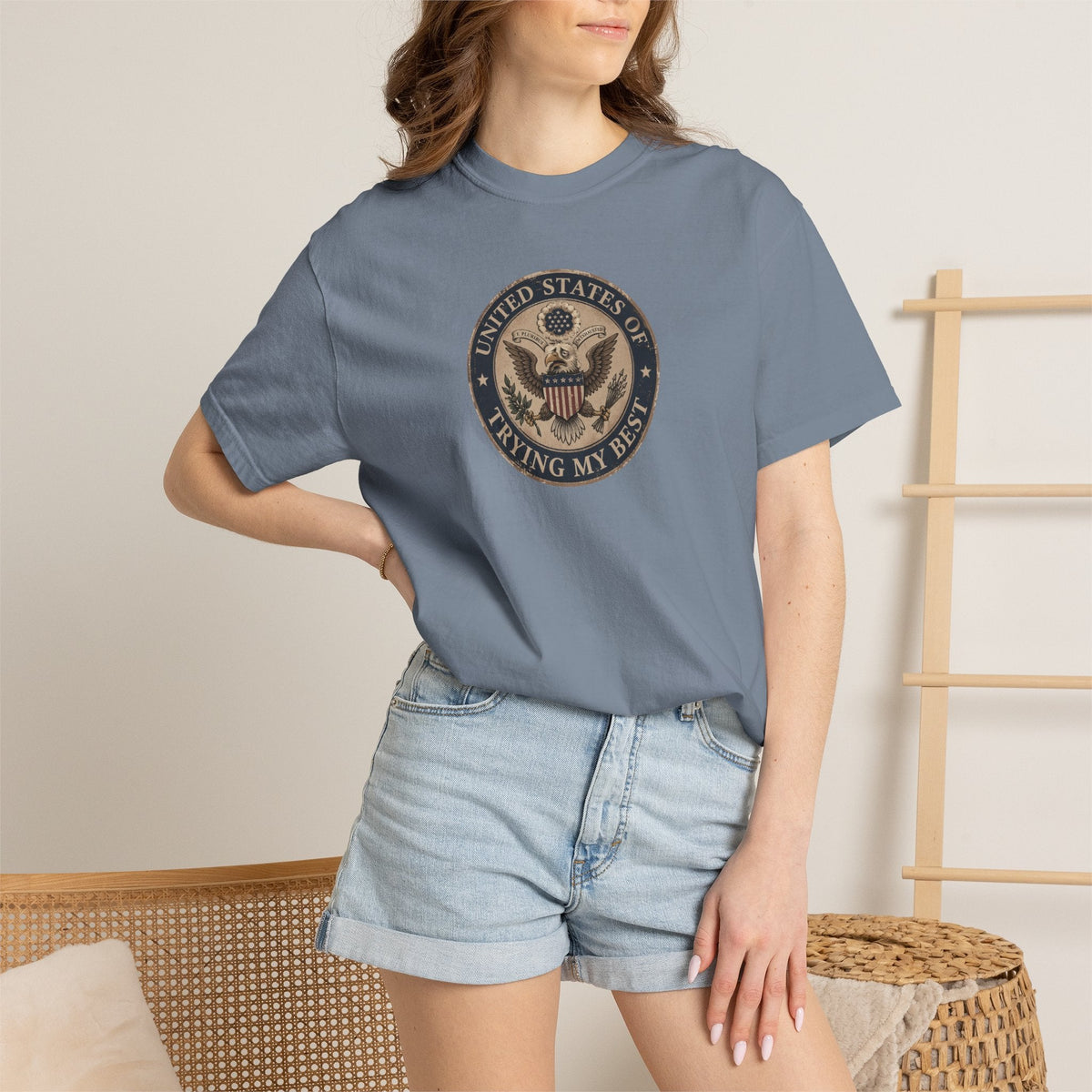 United States of Trying My Best Garment-Dyed T-Shirt - Clothing, Unisex, T-Shirts - EpiAl's Shop