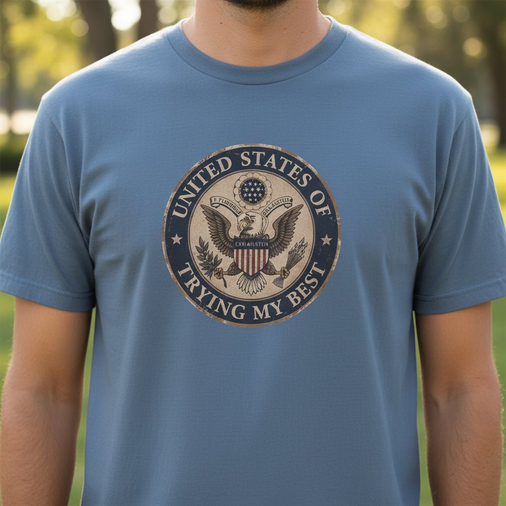 United States of Trying My Best Garment-Dyed T-Shirt - Clothing, Unisex, T-Shirts - EpiAl's Shop