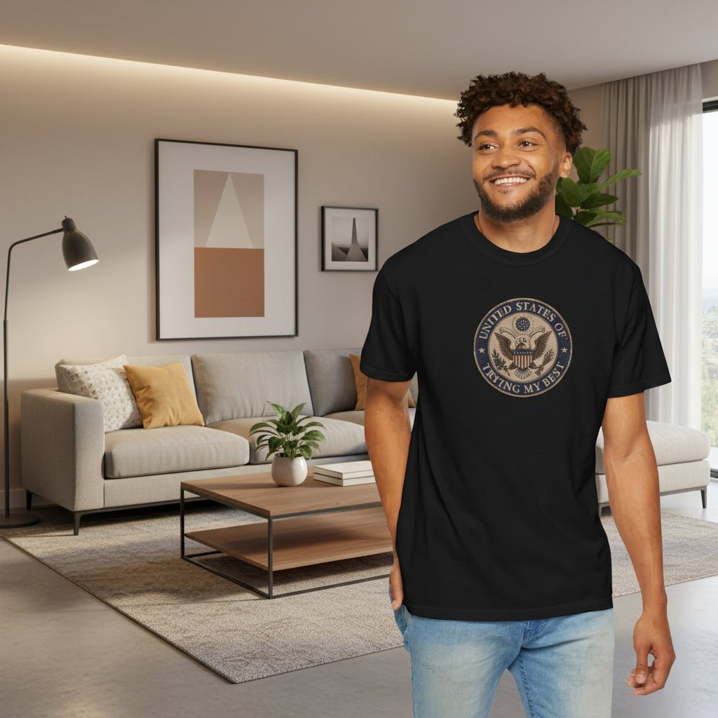 United States of Trying My Best Garment-Dyed T-Shirt - Clothing, Unisex, T-Shirts - EpiAl's Shop