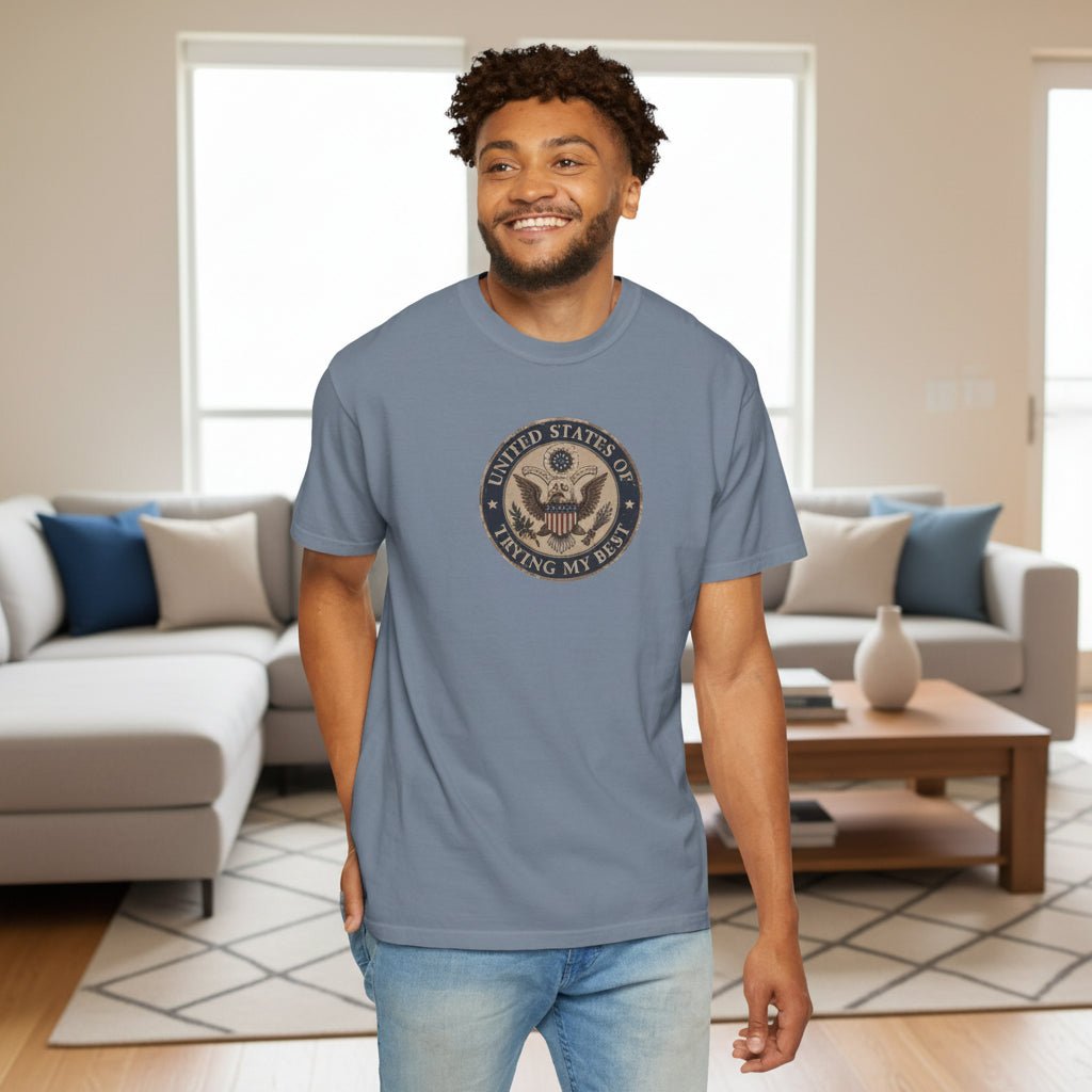 United States of Trying My Best Garment-Dyed T-Shirt - Clothing, Unisex, T-Shirts - EpiAl's Shop