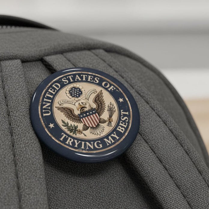 United States of Trying My Best Pinback Button - Buttons, Pinback - EpiAl's Shop