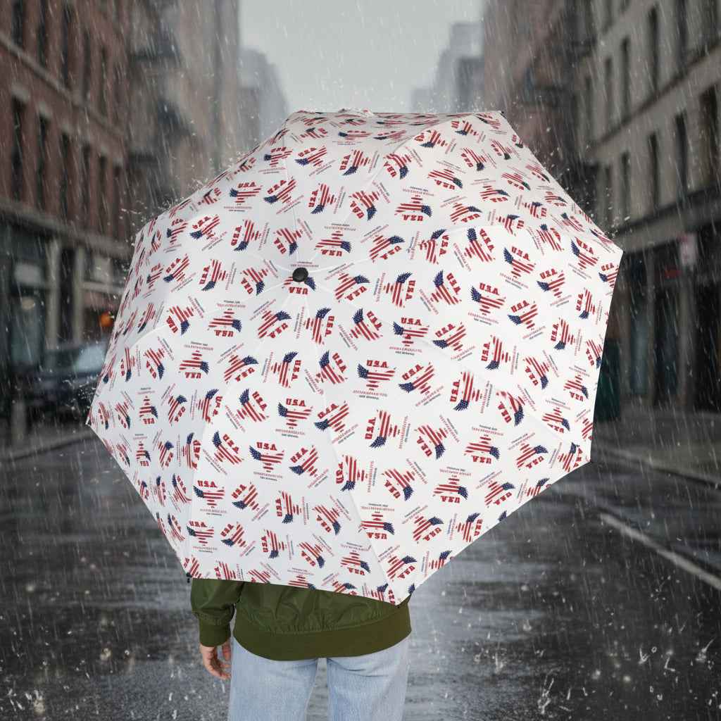 U.S.A. Chaos Pattern Umbrella – Compact Patriotic Rain Shield (Semi-Automatic) - Rain Gear, Umbrellas - EpiAl's Shop