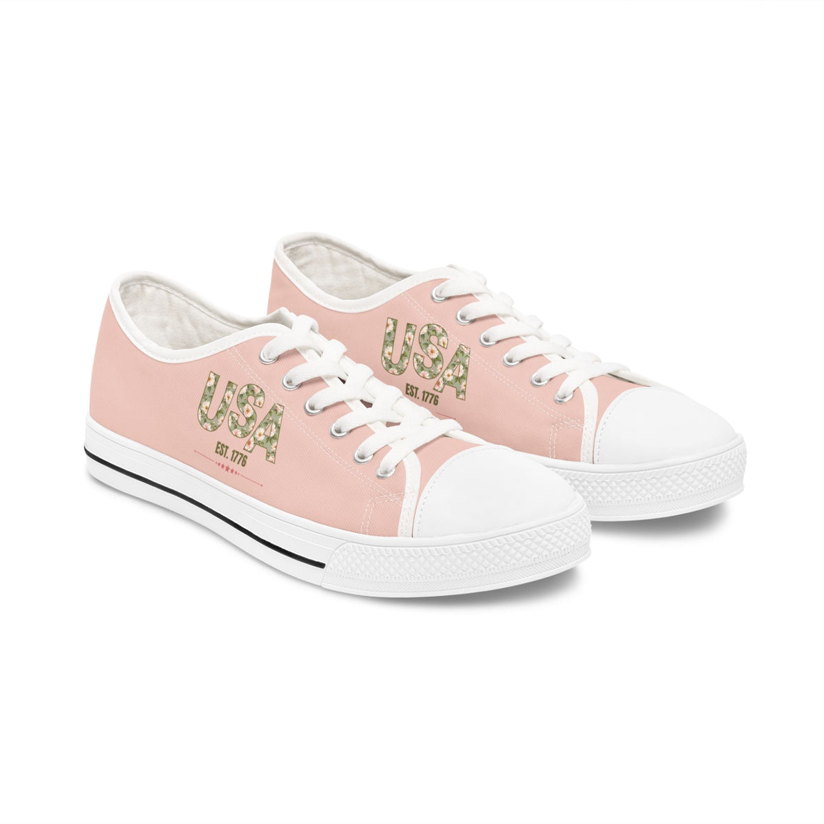 USA Est. 1776 Floral Low Top Sneakers - Shoes, Sneakers - EpiAl's Shop