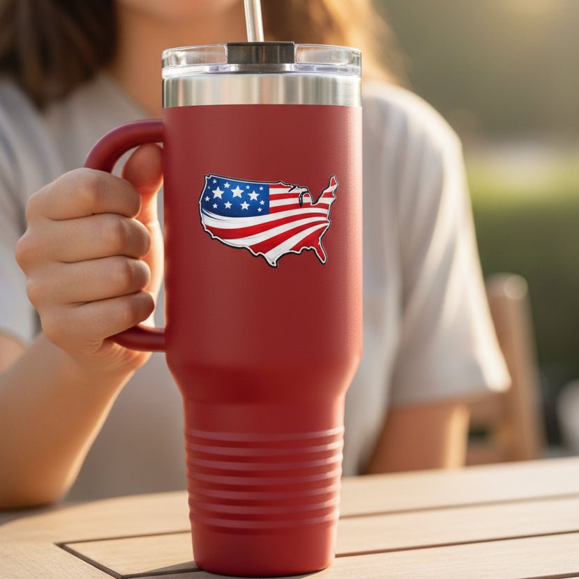 USA Map 40oz Insulated Tumbler with Handle | Patriotic Drinkware - Drinkware, Tumblers & Travel Mugs - EpiAl's Shop