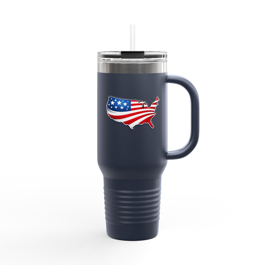 USA Map 40oz Insulated Tumbler with Handle | Patriotic Drinkware - Drinkware, Tumblers & Travel Mugs - EpiAl's Shop