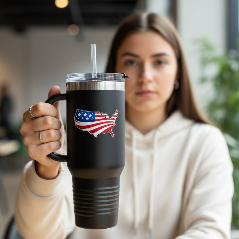 USA Map 40oz Insulated Tumbler with Handle | Patriotic Drinkware - Drinkware, Tumblers & Travel Mugs - EpiAl's Shop