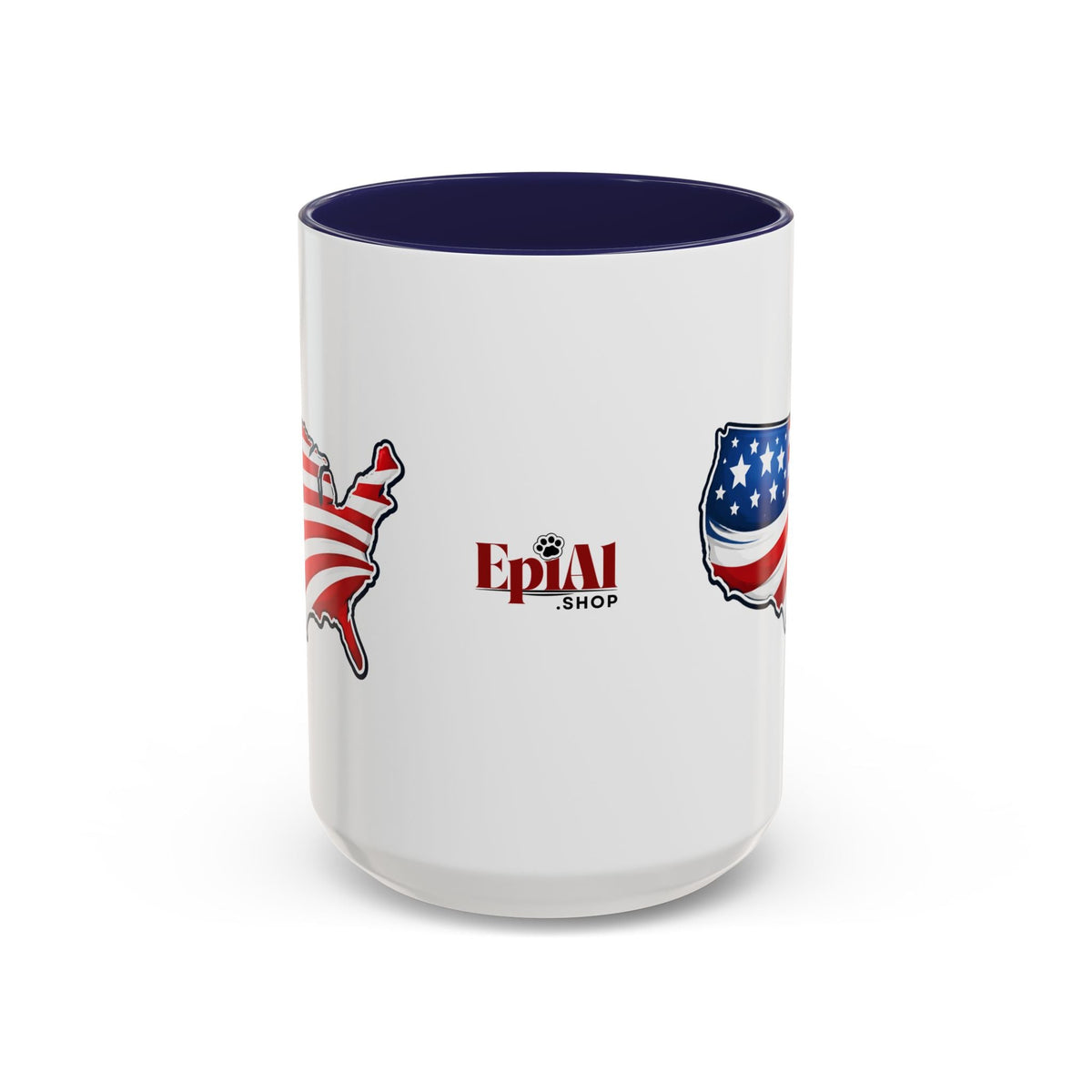 USA Map Patriotic Coffee Mug | Red Handle & Interior - Drinkware, Coffee Mugs - EpiAl's Shop
