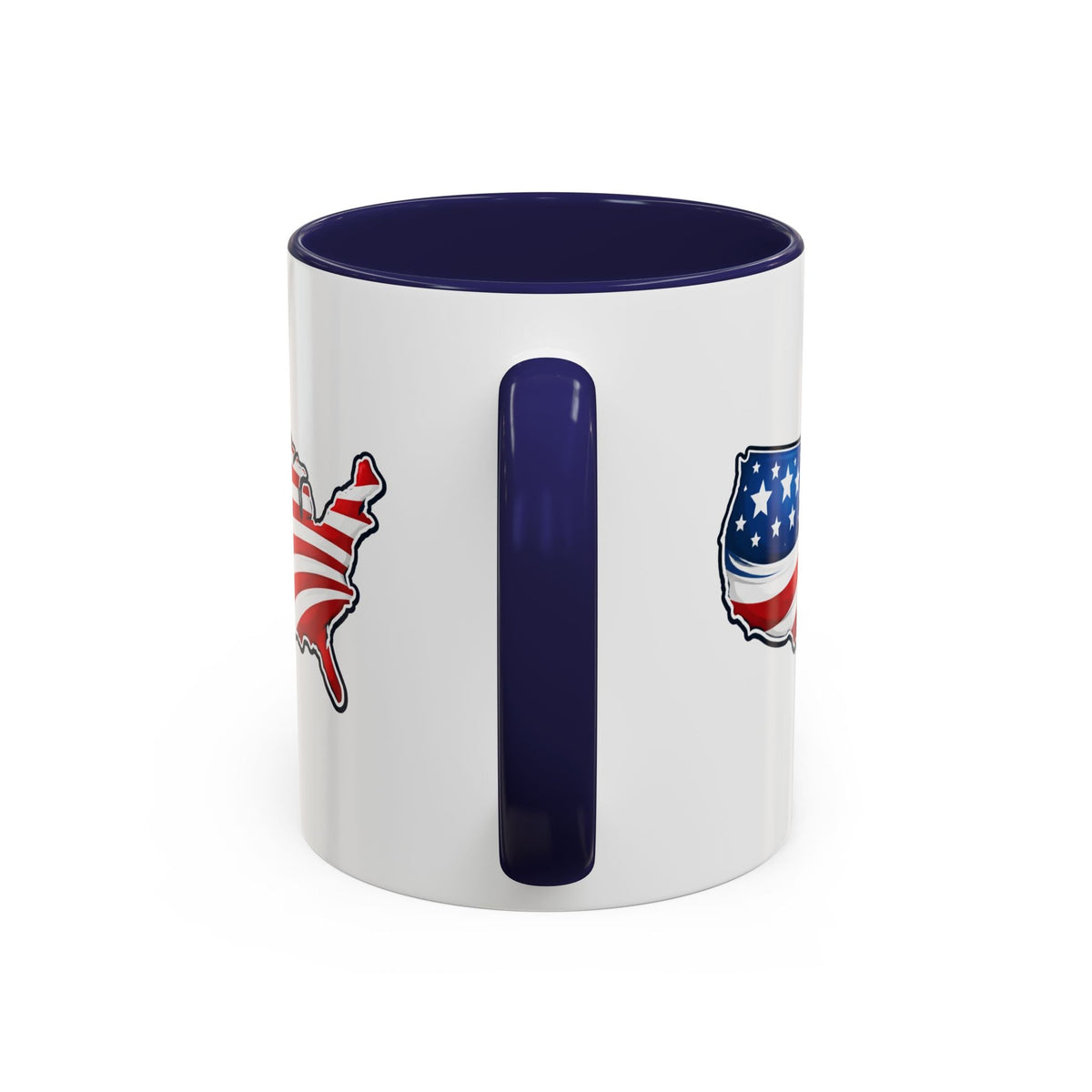 USA Map Patriotic Coffee Mug | Red Handle & Interior - Drinkware, Coffee Mugs - EpiAl's Shop