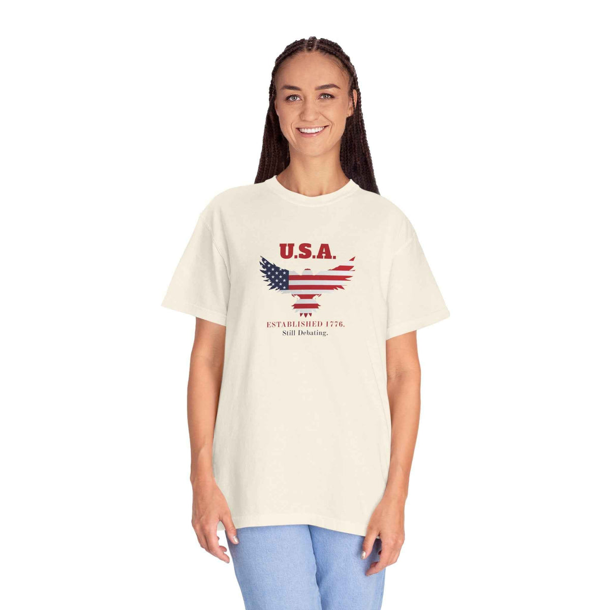 U.S.A. Still Debating Tee – Patriotic Humor Heavyweight Shirt - Clothing, Unisex, T-Shirts - EpiAl's Shop
