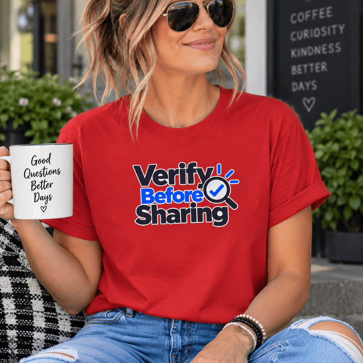 Verify Before Sharing T-Shirt | Critical Thinking & Media Literacy Graphic Tee - Clothing, Unisex, T-Shirts - EpiAl's Shop