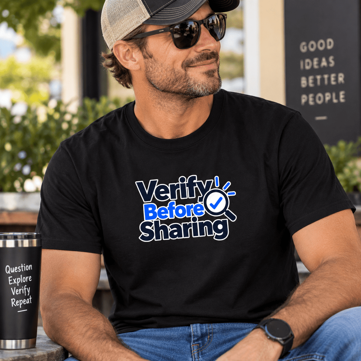 Verify Before Sharing T-Shirt | Critical Thinking & Media Literacy Graphic Tee - Clothing, Unisex, T-Shirts - EpiAl's Shop