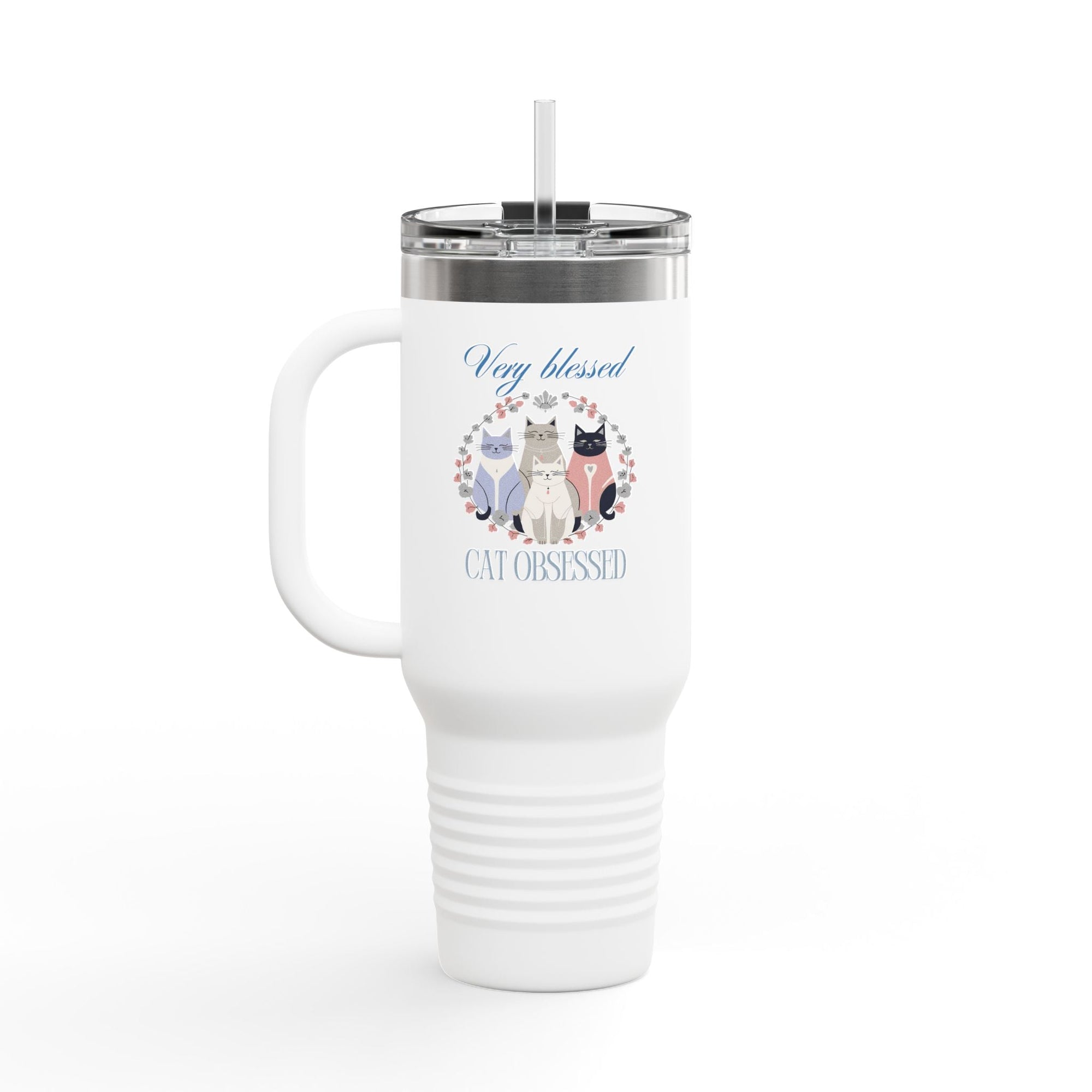 Very Blessed Cat Obsessed Insulated Travel Mug - Perfect for Cat Lovers - Drinkware, Travel Mugs - EpiAl's Shop