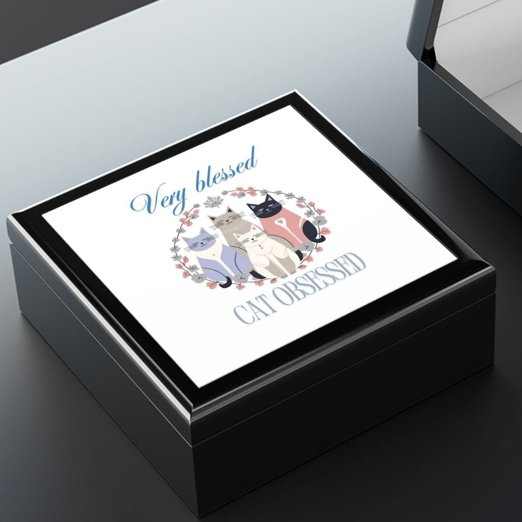 Very Blessed Cat Obsessed Jewelry Box - Decor, Bedroom, Jewelry Boxes - EpiAl's Shop