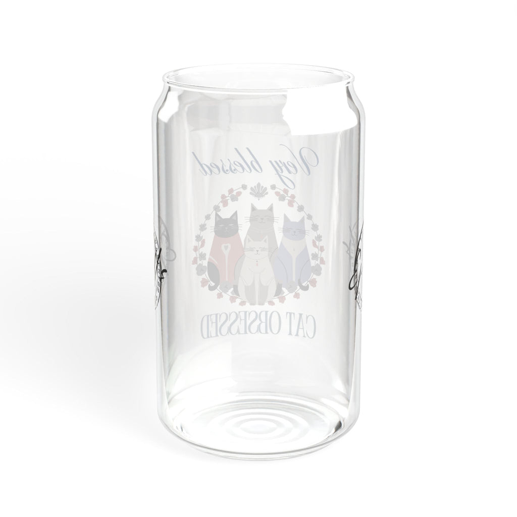 Very Blessed Cat Obsessed Sipper Glass, 16oz - Drinkware, Glasses & Cups - EpiAl's Shop