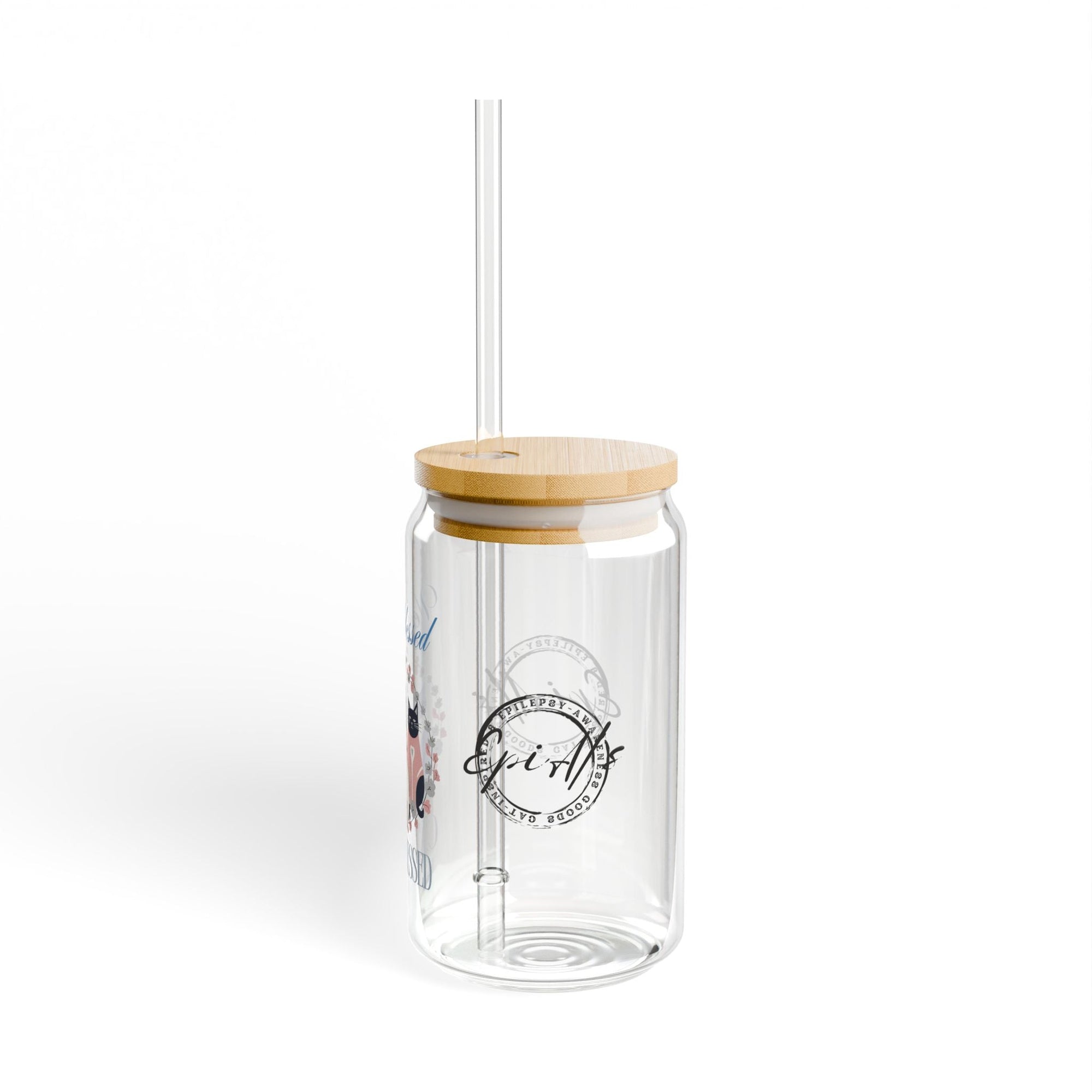 Very Blessed Cat Obsessed Sipper Glass, 16oz - Drinkware, Glasses & Cups - EpiAl's Shop