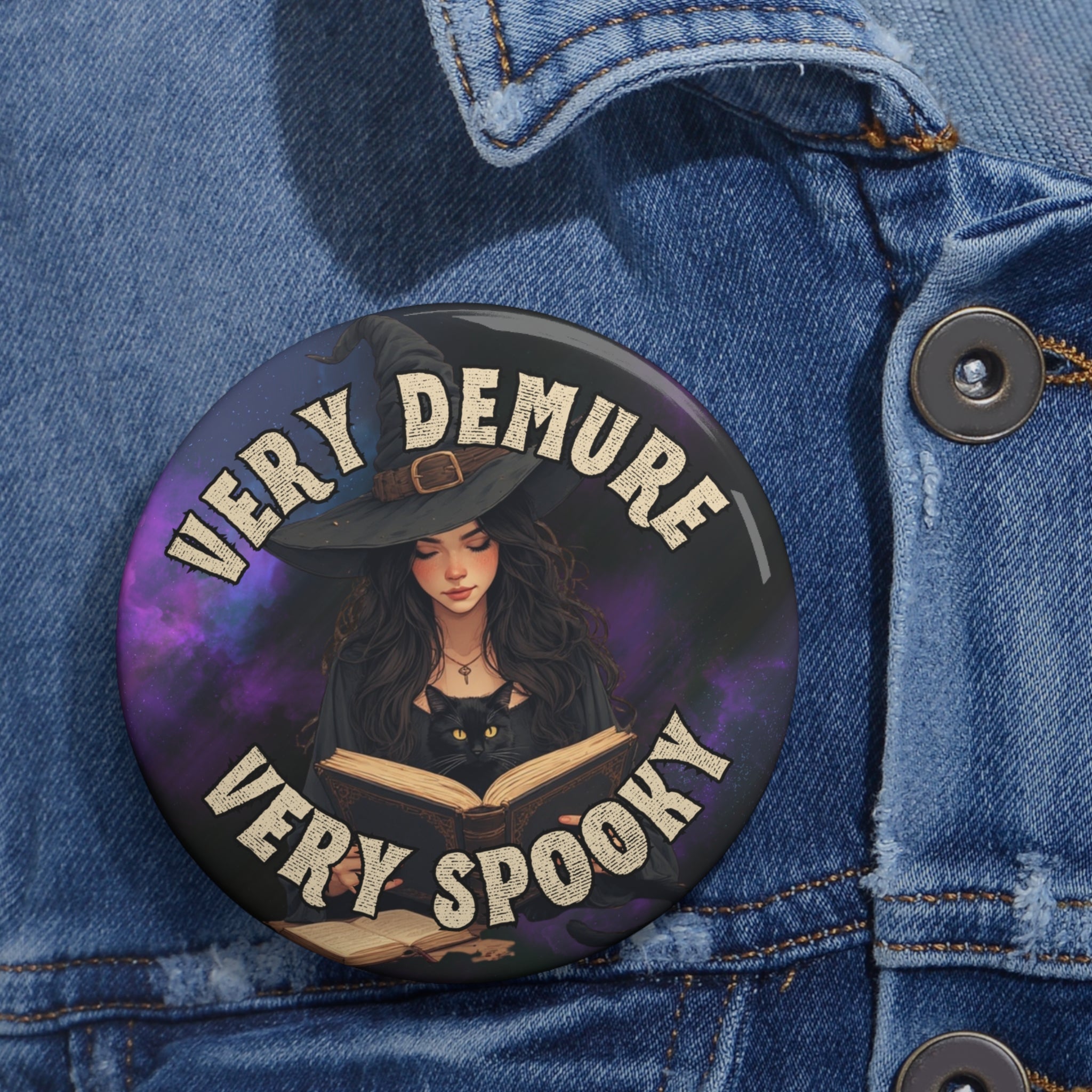 Very Demure Very Spooky, Halloween Gift - Collectibles, Pinback Buttons - EpiAl's Shop