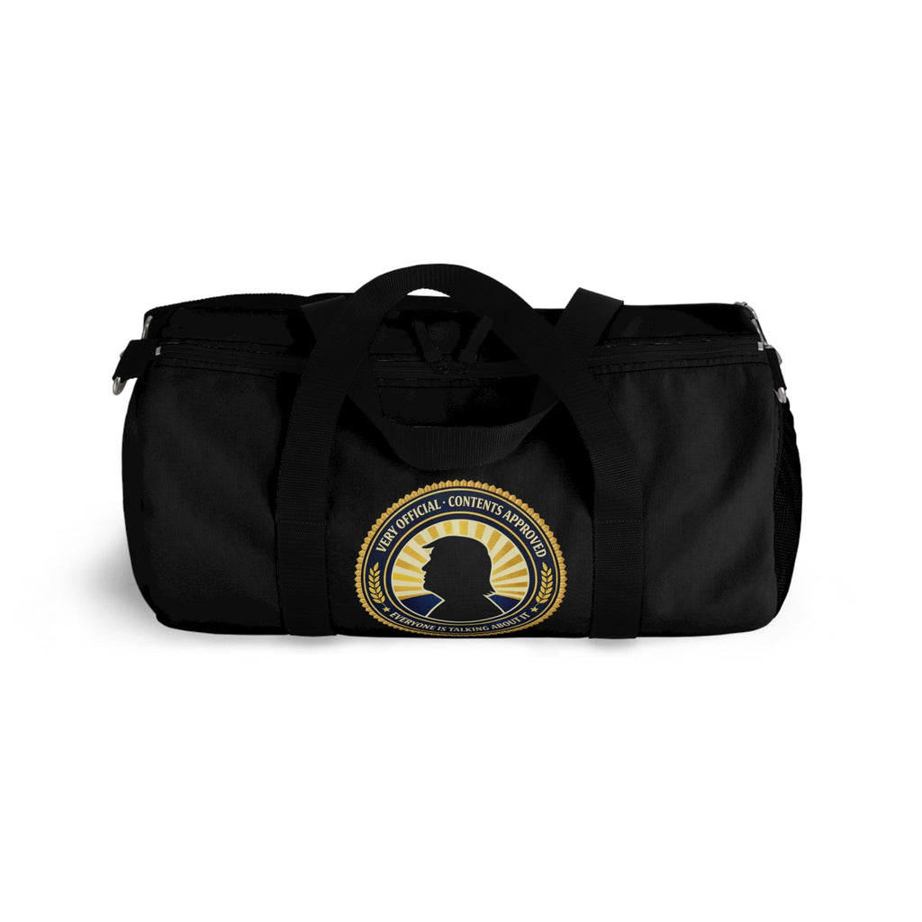 Very Official Contents Approved Duffel Bag | Political Parody Travel Bag - Bags, Duffel - EpiAl's Shop
