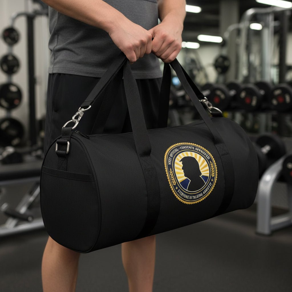 Very Official Contents Approved Duffel Bag | Political Parody Travel Bag - Bags, Duffel - EpiAl's Shop