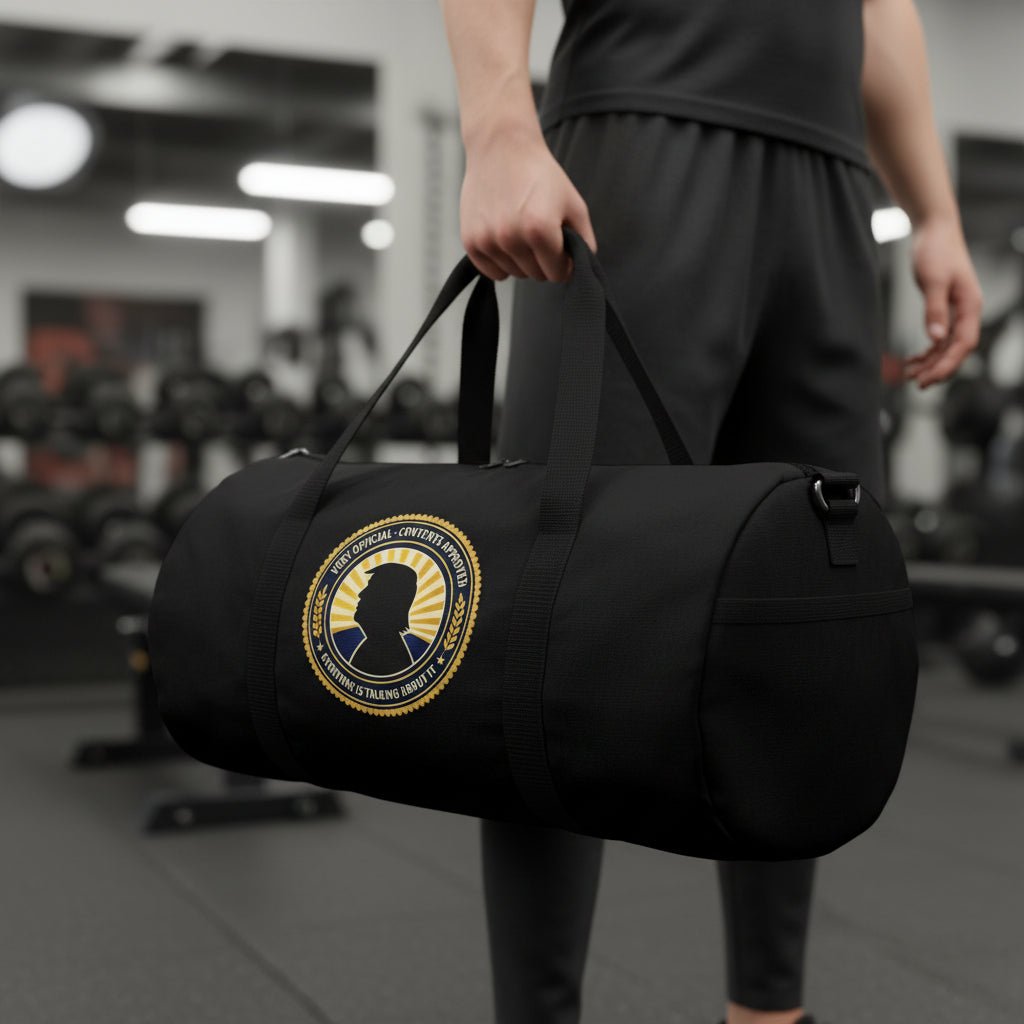 Very Official Contents Approved Duffel Bag | Political Parody Travel Bag - Bags, Duffel - EpiAl's Shop