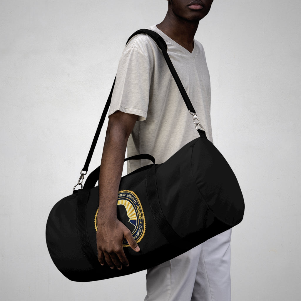 Very Official Contents Approved Duffel Bag | Political Parody Travel Bag - Bags, Duffel - EpiAl's Shop