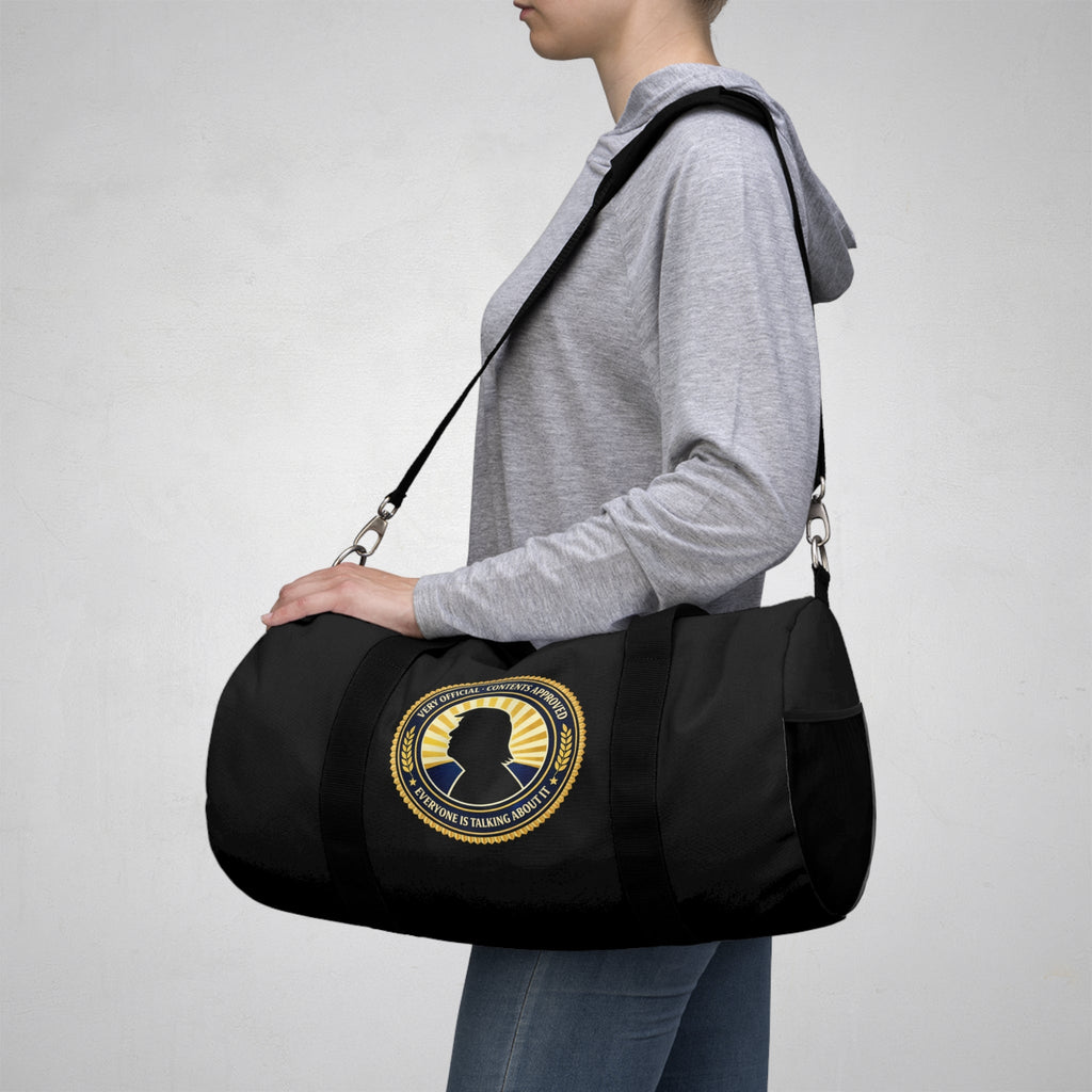 Very Official Contents Approved Duffel Bag | Political Parody Travel Bag - Bags, Duffel - EpiAl's Shop