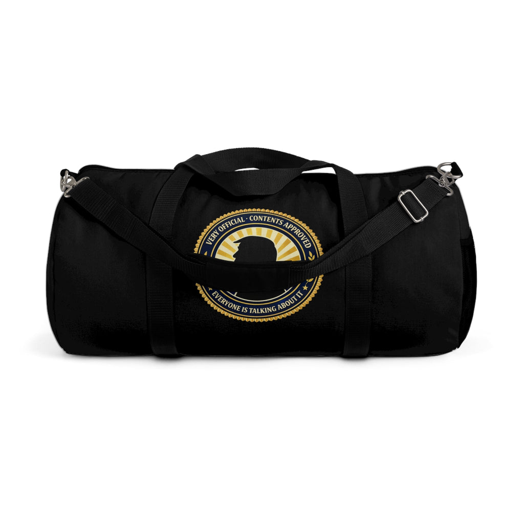 Very Official Contents Approved Duffel Bag | Political Parody Travel Bag - Bags, Duffel - EpiAl's Shop