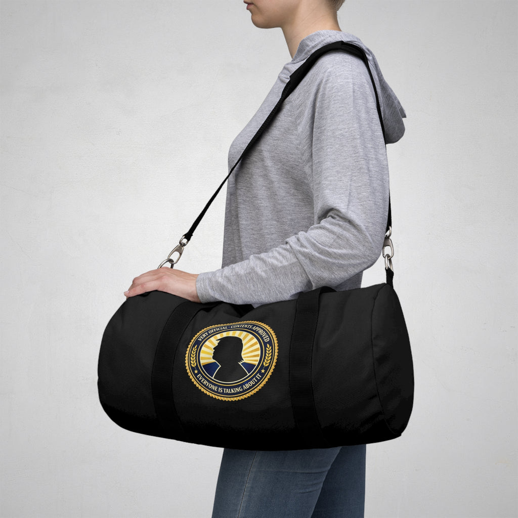 Very Official Contents Approved Duffel Bag | Political Parody Travel Bag - Bags, Duffel - EpiAl's Shop
